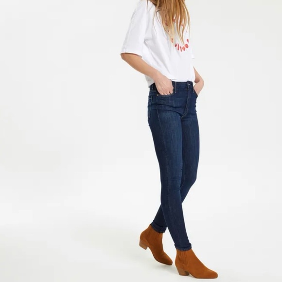 MOTHER The Looker Clean Sweep Dark Wash Skinny Jeans Size 28 - Picture 12 of 16